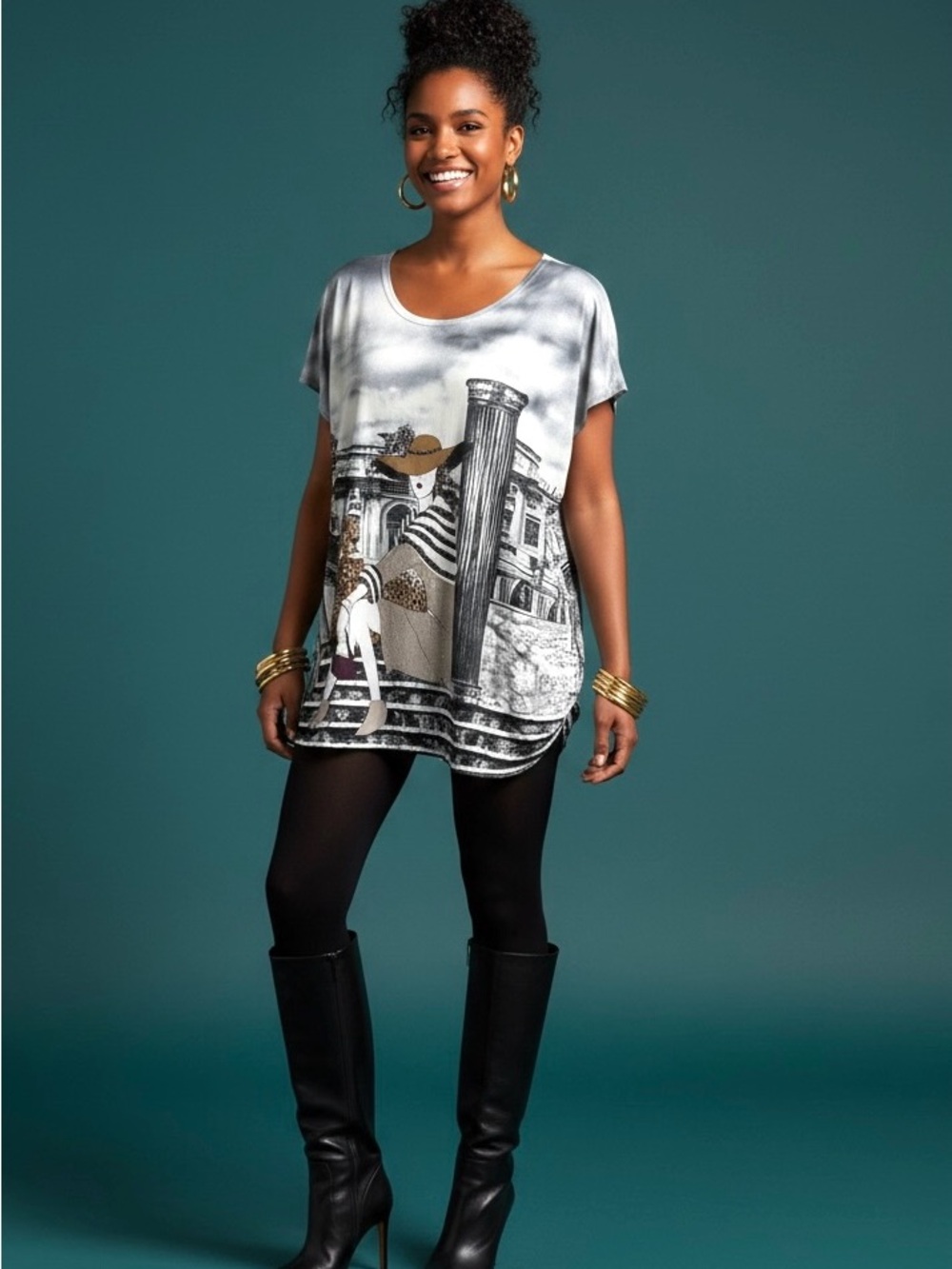 Fun Model France Graphic Top with Sparkes, XXL